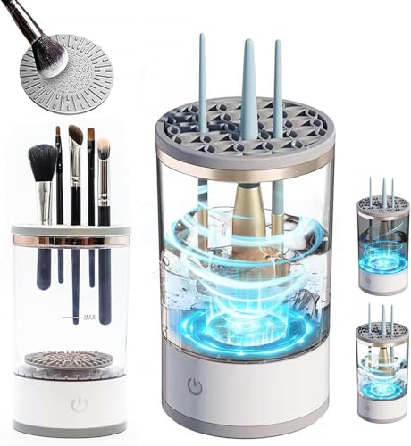 Makeup Brush Cleaner,Rechargeable Electric Makeup Brush Cleaner Dryer,Portable Makeup Brush Cleaner for Traveling Households, USB, Fits All Brush Sizes