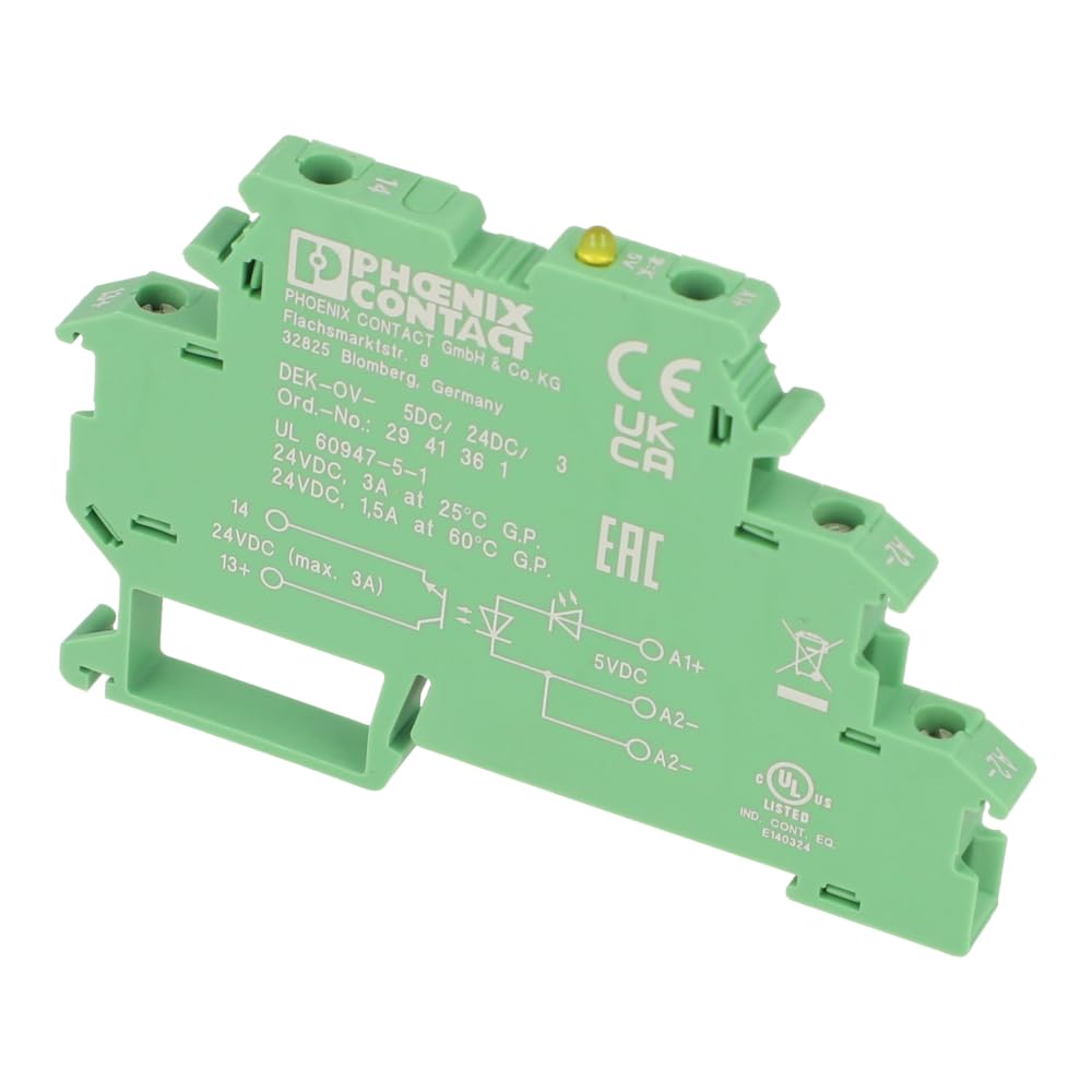 Optimum Aspect DIN rail optocoupler, 5Vdc in/24Vdc out [Pack of 1