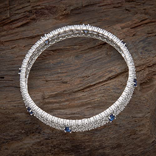Buy Kushal's Fashion Jewellery Royal Blue Bangle with Sparkling Cubic