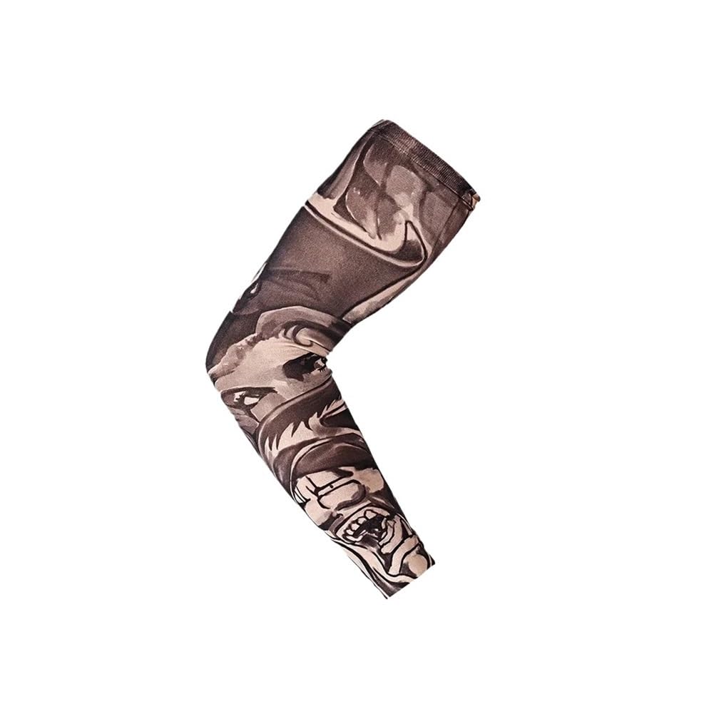 Manga de brazo con diseño de flores, manga de tatuaje para verano, manga de hielo fresco, protector solar, manga elástica para brazo UV