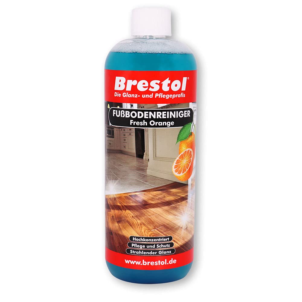 Limpiador de suelo Fresh Orange 4 x 1000 ml limpiador de suelos concentrado con agradable aroma a naranja para azulejos, laminado, parqué, piedra, PVC, linóleo, etc.