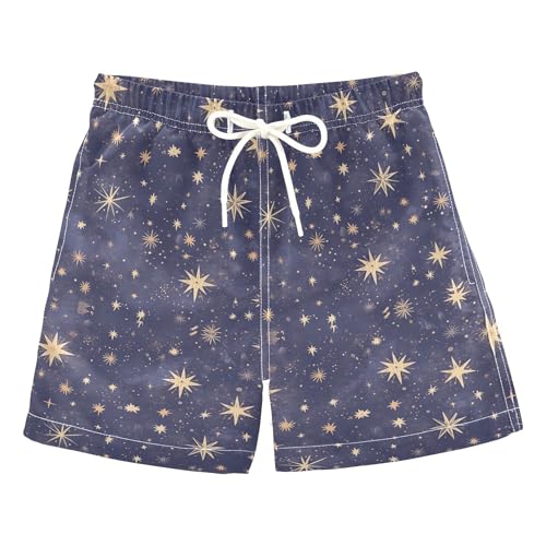 JUNZAN Cartoon Stars on Blue Purple Toddler Swimsuit Elastic Boys Toddler Boardshorts Kids Swimwears Teen's Presents 5T 5Y