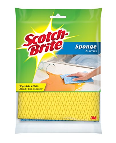 Scotch-Brite Sponge Cloth, 3 pack of 2 sponge cloths, which equals 6 sponges(Pack of 6).