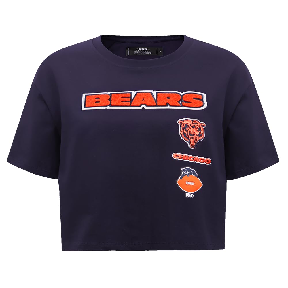 Pro Standard Womens NFL Chicago Bears Retro Classics Short Sleeve Boxy Tee Midnight Navy XL