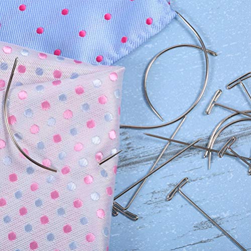 PIXNOR Peruca T E Tipo C Agulhas Curvas Conjunto Fios Peruca Tecer Agulhas para Peruca Fazendo Fixaç