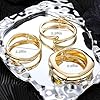 YANCHUN Chunky Silver Bangles Stackable Bracelets for Women Non Tarnish Gold Pearl Bracelet Stack Trendy Jewelry Gifts #3