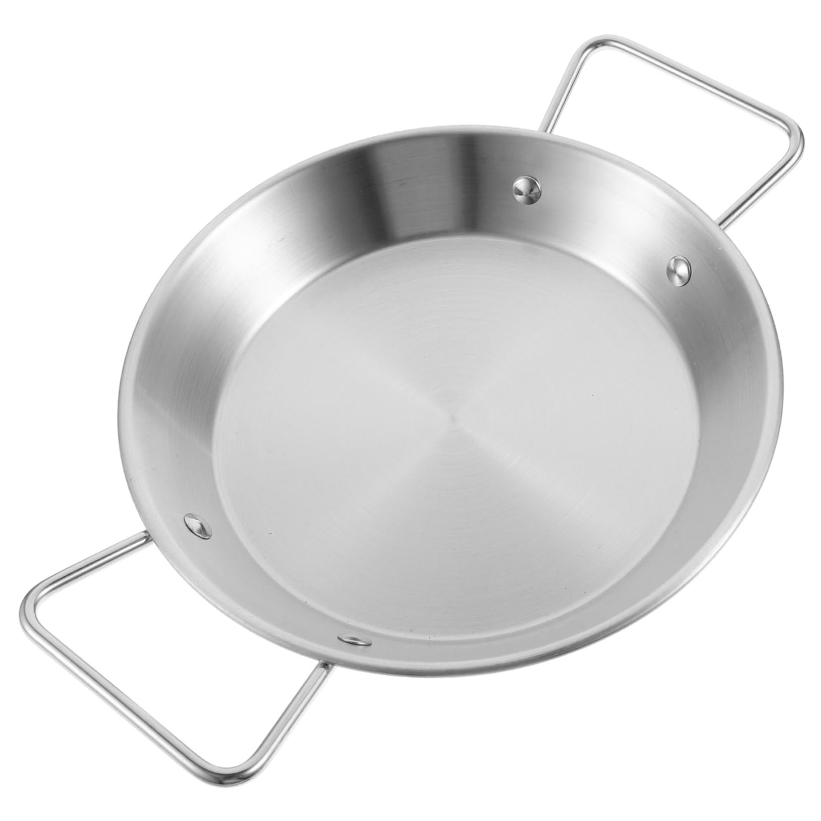 PRETYZOOM Stainless Steel Seafood Plate Non-Stick Pan for Camping Double Handles Snack Plate