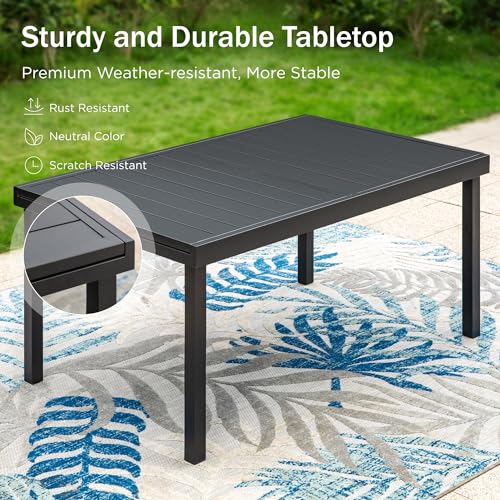 Image of PHI VILLA 9 Pieces Outdoor Dining Set, Expandable Metal Table (64 inch-82 inch) and 8 Swivel Dining Chairs - Perfect for Patio, Garden, Deck, Porch, and Yard, 9PCS Outdoor Dining Set Style 2