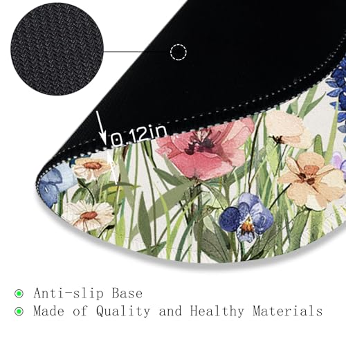 Image of Gctriki Flowers Plants Mouse Pads for Desk,Cute Floral Small Round Mousepad with Stitched Edge Non-Slip Rubber Base,Comfortable Computer Mouse Pad for Laptop, Cute Office Desk Accessories Decor