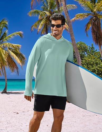 PINSPARK Men's UPF 50+ Long Sleeve Rash Guard - Sun Protection Hoodie UV SPF Fishing Shirt for Athletic Running Swim Hiking4