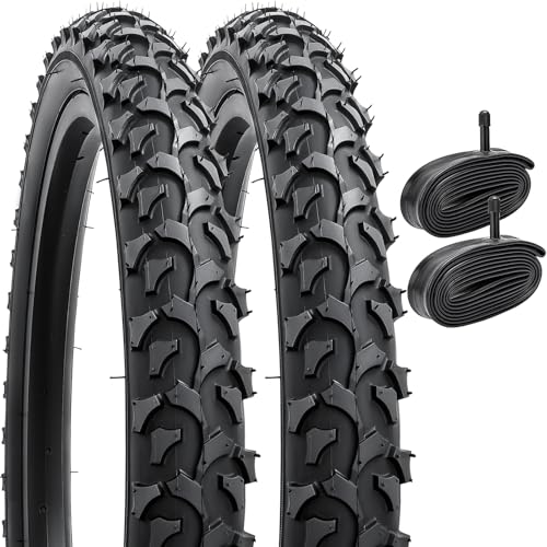 YunSCM 2本セット,16 1.95 タイヤ,16x1.95 54-305 自転車タイヤ+ チューブ 米式バルブ32mm,タイヤ 16x1.95,適用16インチ1.95 クロスバイク、マウンテンバイク,Y-1108