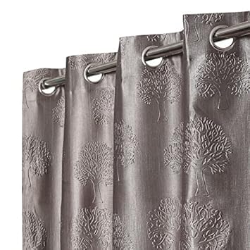 K 2 6 Creation -1 Piece Polyester Bedroom Curtain for Window (4 x 5 Feet Grey)