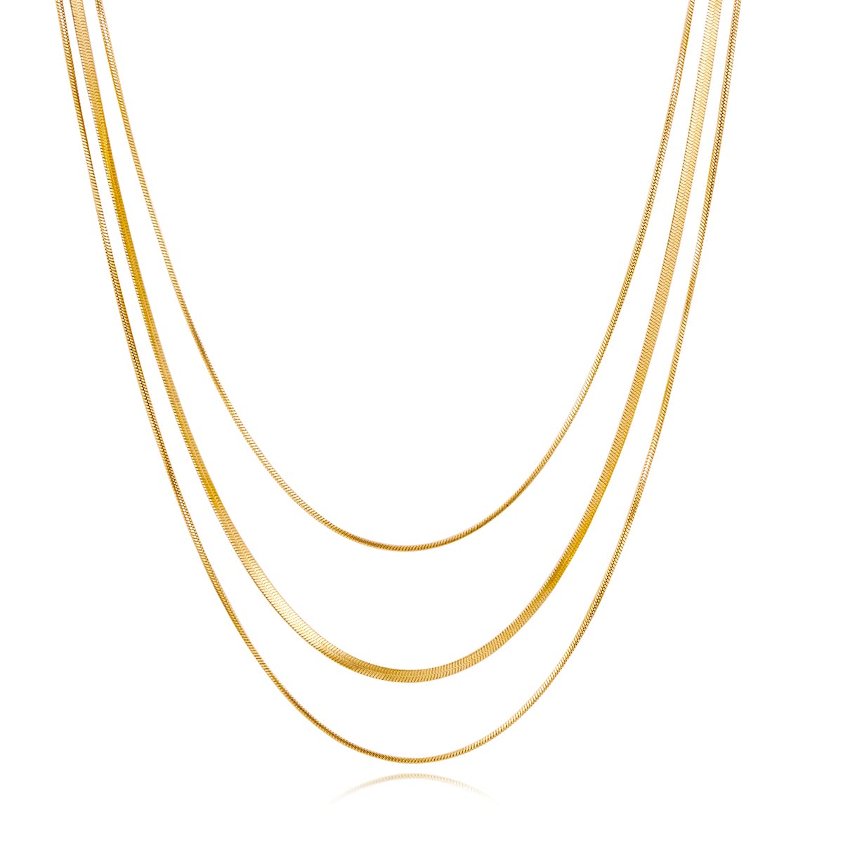 MUYAN Dainty Layering Necklaces Snake Chain Necklaces for Women Gold Silver Layered Herringbone Chain Necklaces Jewelry Gifts