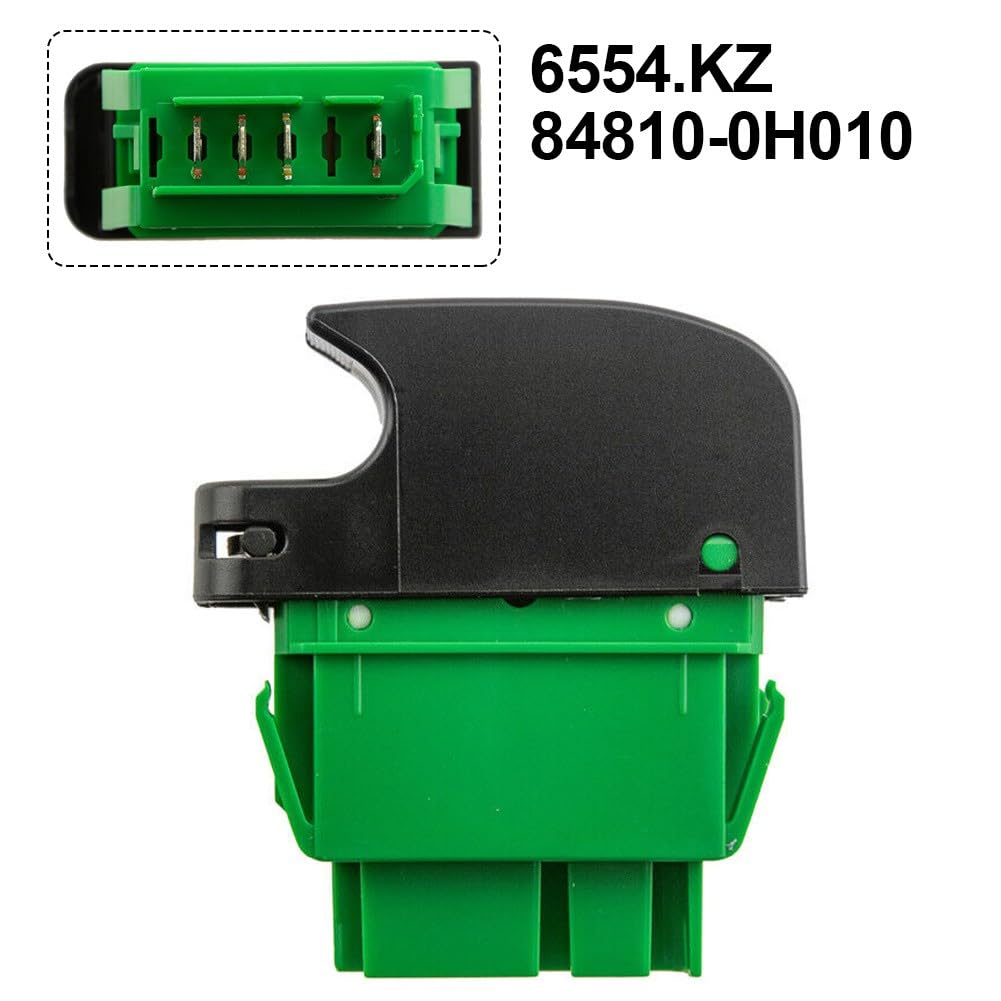 Interruttore alzacristallo elettrico compatibile con Citroen C1/Peugeot 107/1007 2005-2014 e Toyota Aygo 2005-2014, plastica nera, OEM 6554.KZ 84810-0H010
