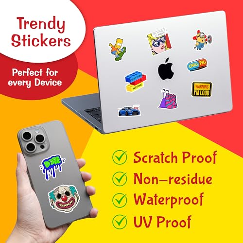 Image of CodersParadise - Pack of 250+ Laptop Stickers Random - Stickers for Laptop, Journal, Bike Helmet, Diary, Guitar, Mobile - Waterproof Residue Free