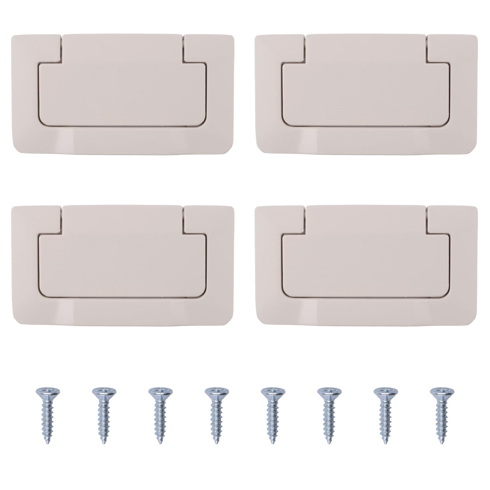 MOROBOR 4 Pack Doors Drawer Handle Flush Ring Hidden Pulls, Aluminium Alloy Cabinet Drawer Pull Handle for Cabinets Closets Drawers/Cashmere Grey