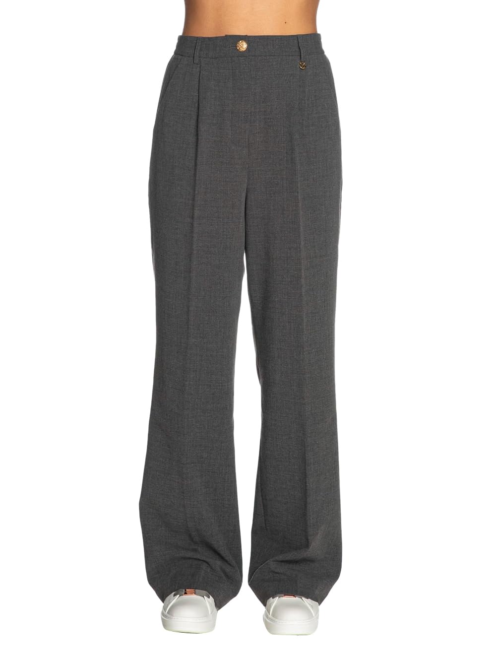 Yes Zee Pantalón Palazzo Mujer - Gris P385K900 Viscosa