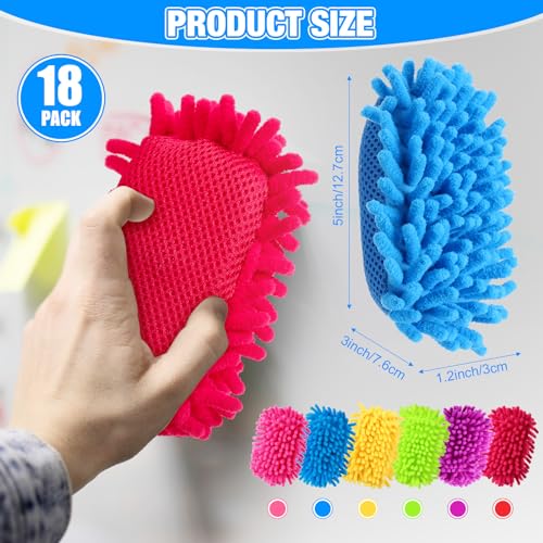 Image of Sherr 18 Pcs Microfiber Shag Magnetic Dry Erase Erasers Washable Whiteboard Eraser Bulk Colorful White Board Eraser for Chalk Markers Home Office(Rainbow Color)