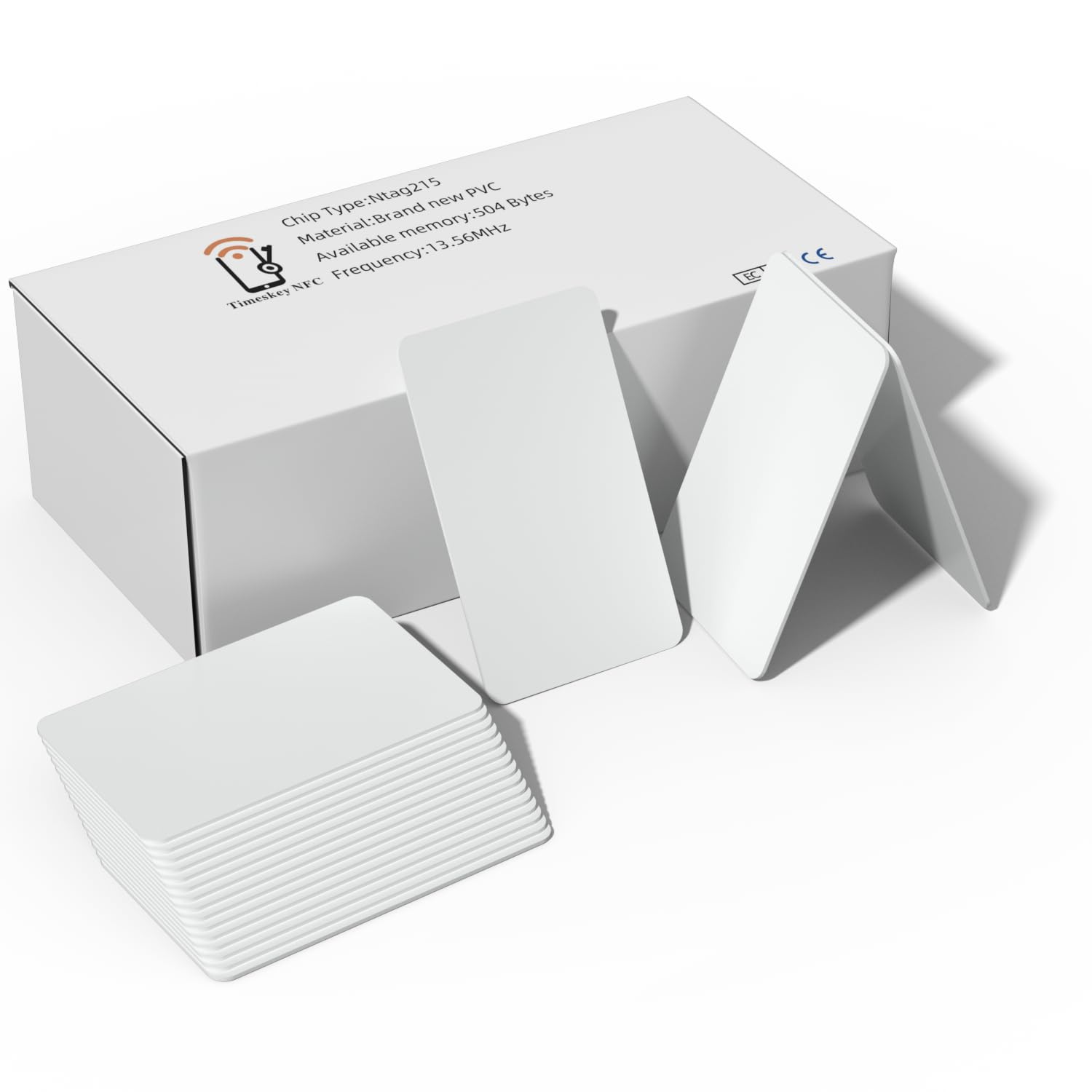 Timeskey NFC Card Ntag215 NFC Tags 200pcs NFC 215 Cards Blank NFC Cards NFC Business Card NFC 215 Tags NFC Chips 504 Bytes of Memory Suitable for All Mobile Devices That Support NFC