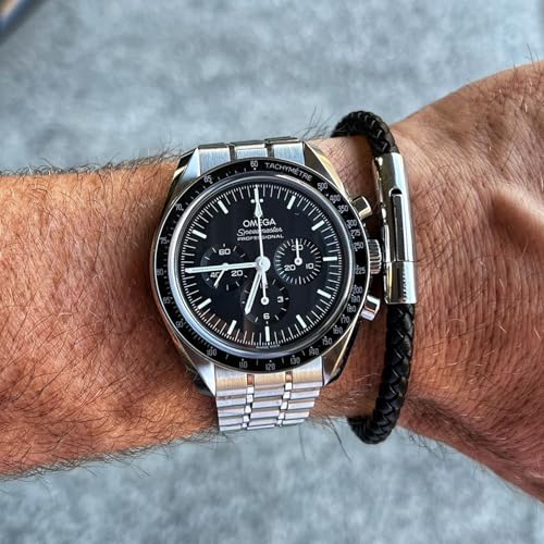 Elegatto Elagio Premium Braided Leather Bracelet for Men | Full-Grain Braided Leather with Sterling Silver Polished Stainless Steel Clasp | Men’s Designer Bracelets4