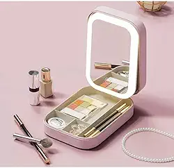 Porta Joia Led com Espelho Luxo Recarregável