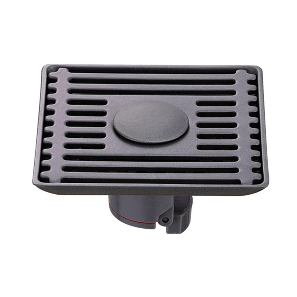 Lkfjnhepf 8 Floor Drain Matte Black Silver Bathtub Shower Drainer Floor 10Cm Brass Square Drain Waste Grate(8)