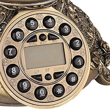 Téléphone Rétro Vintage Téléphone Téléphone Filaire Cadran Fixe Téléphone Maison Fixe Rotatif Européen Rétro Cadran Blanc Bronze