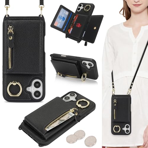 ELTEKER Handyhülle für iPhone 17 Hülle mit Band, Kartenfach...