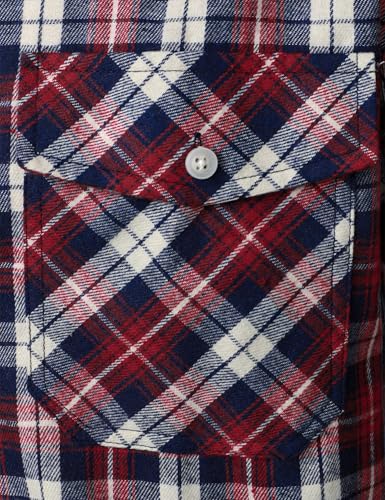 LucMatton Men's Flannel Shirt Casual Regular Fit Long Sleeve Button Down Plaid Shirt with Pocket3