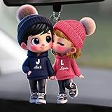 Personalized Couple Gift – Cute Cartoon Car Hanger – Acrylic Car Decor with...