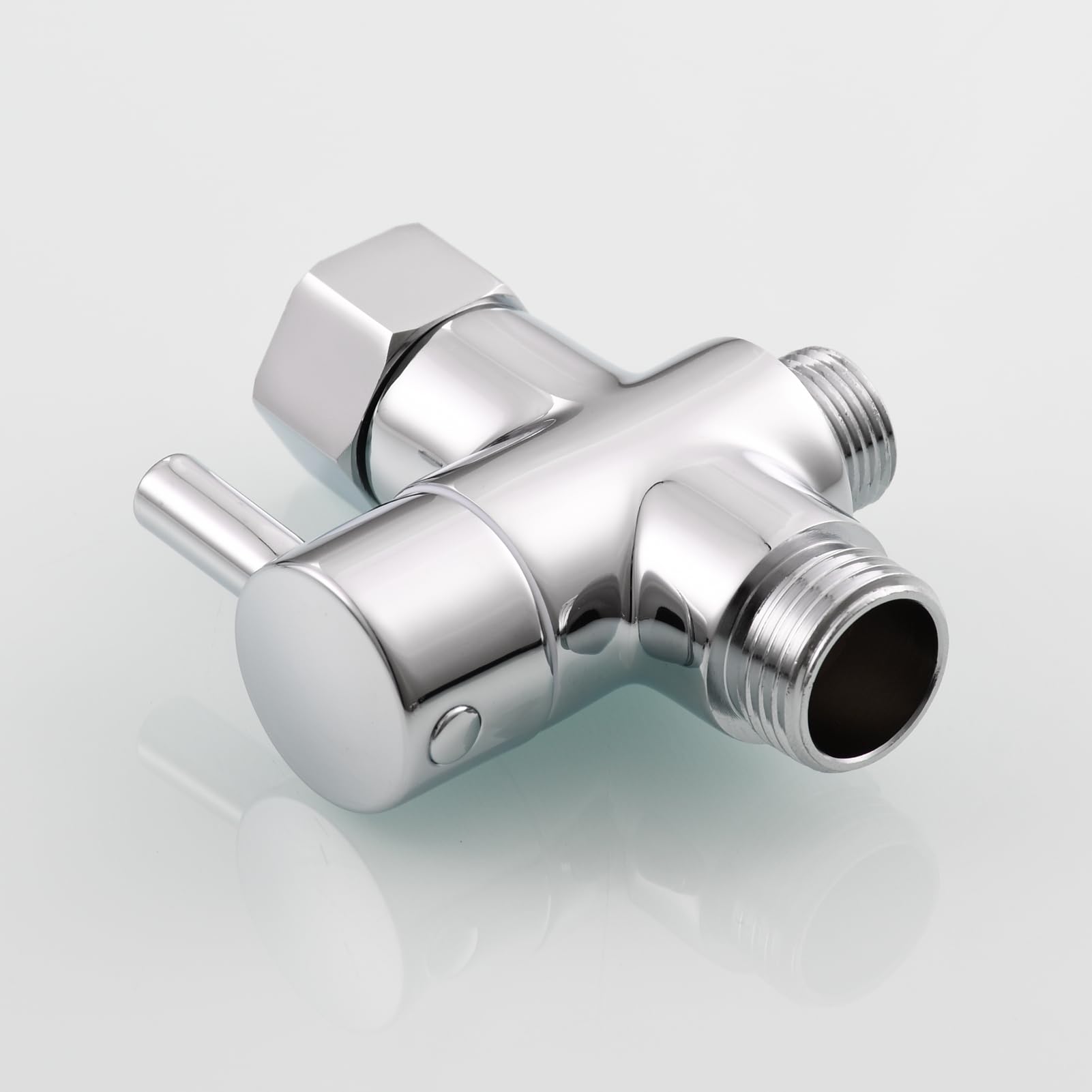 Tecmolog Robinet WC 3 Voies en Laiton Valve Inverseur de Douche 3/8" pour Toilette, Chromé, DSF007F