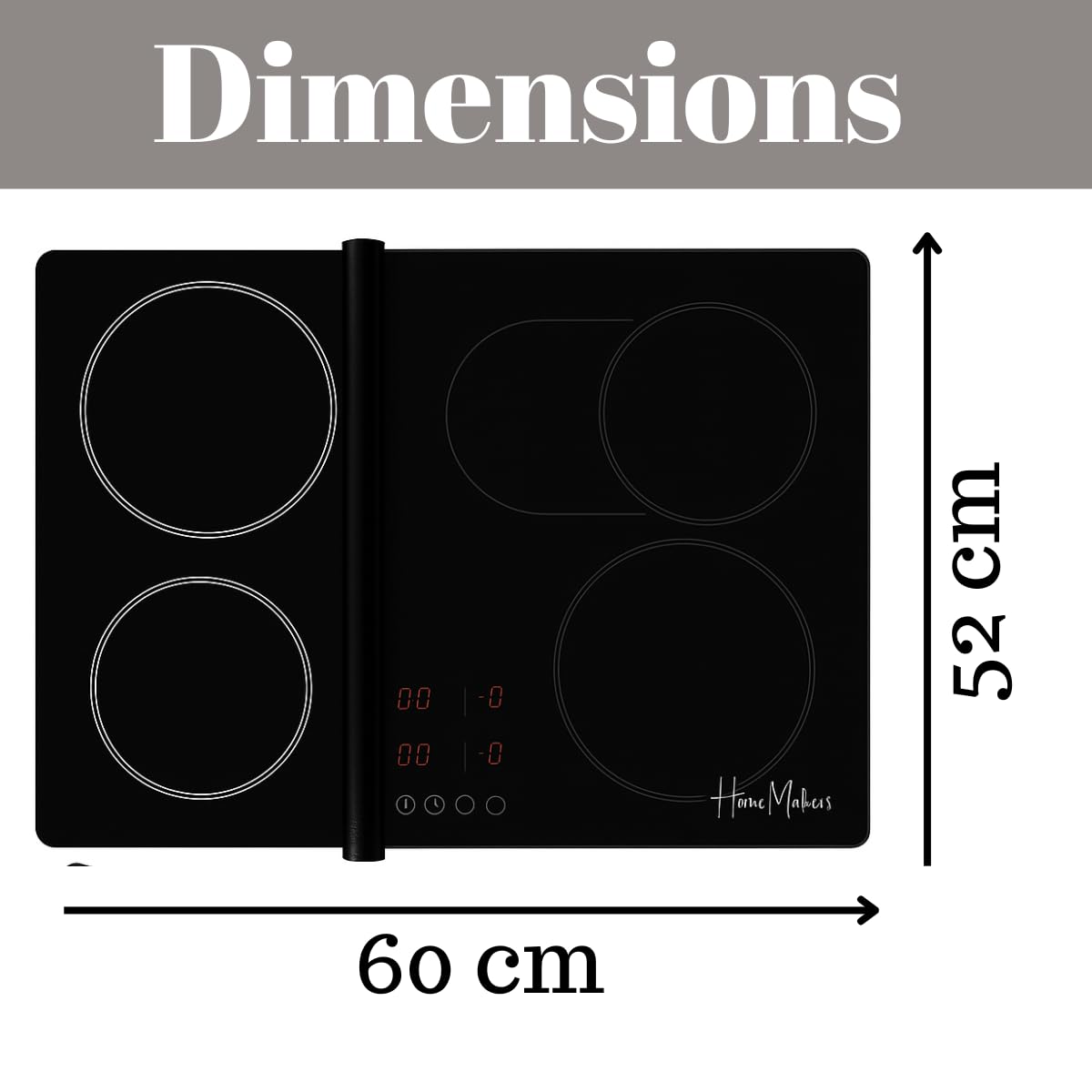 HomeMakers Durchscheinende Induktionskochfeld-Schutzmatte, groß, 60 x 52 cm, hitzebeständige Silikonmatte, Induktionskochfeld-Abdeckung, leicht zu reinigen, Abdeckung zum Kochen, um Kratzer zu