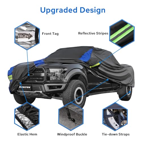 Image of Avecrew All Weather Truck Cover - Waterproof, Rain, Snow, UV & Dust Protection (210 inch-230 inch)