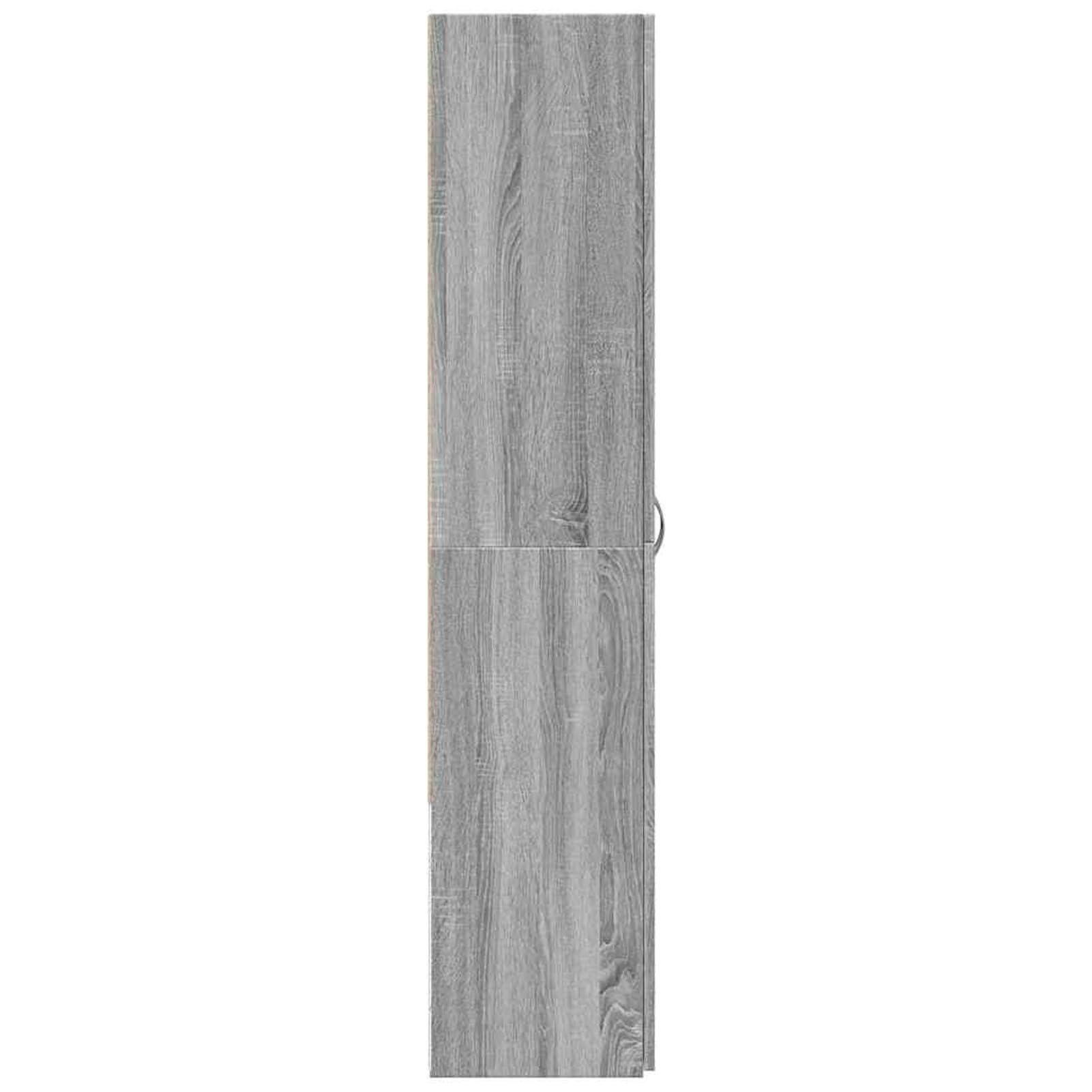 Aktenschrank 4-Fach Grau Sonoma 60x32x153 cm Holzwerkstoff staubgeschützt für Büroorganisation