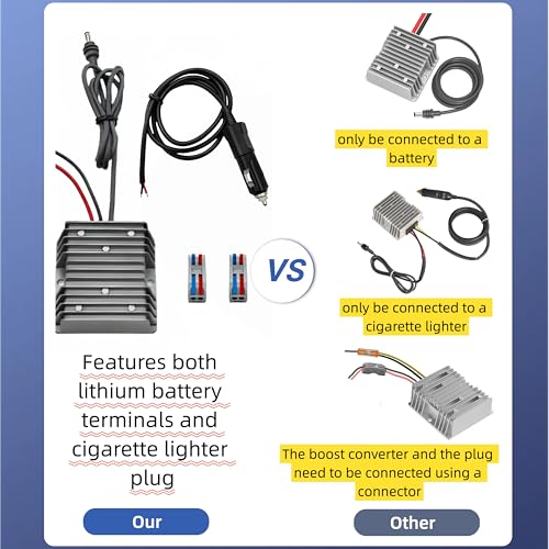 12V（10-36V ） to 57V 4.5A DC Boost Adapter with Power Cord & Cigarette Lighter Plug - Compatible with Starlink Gen 3 Router -Power Boost Converter Input 10-36V for Lithium Battery/Car Charging3