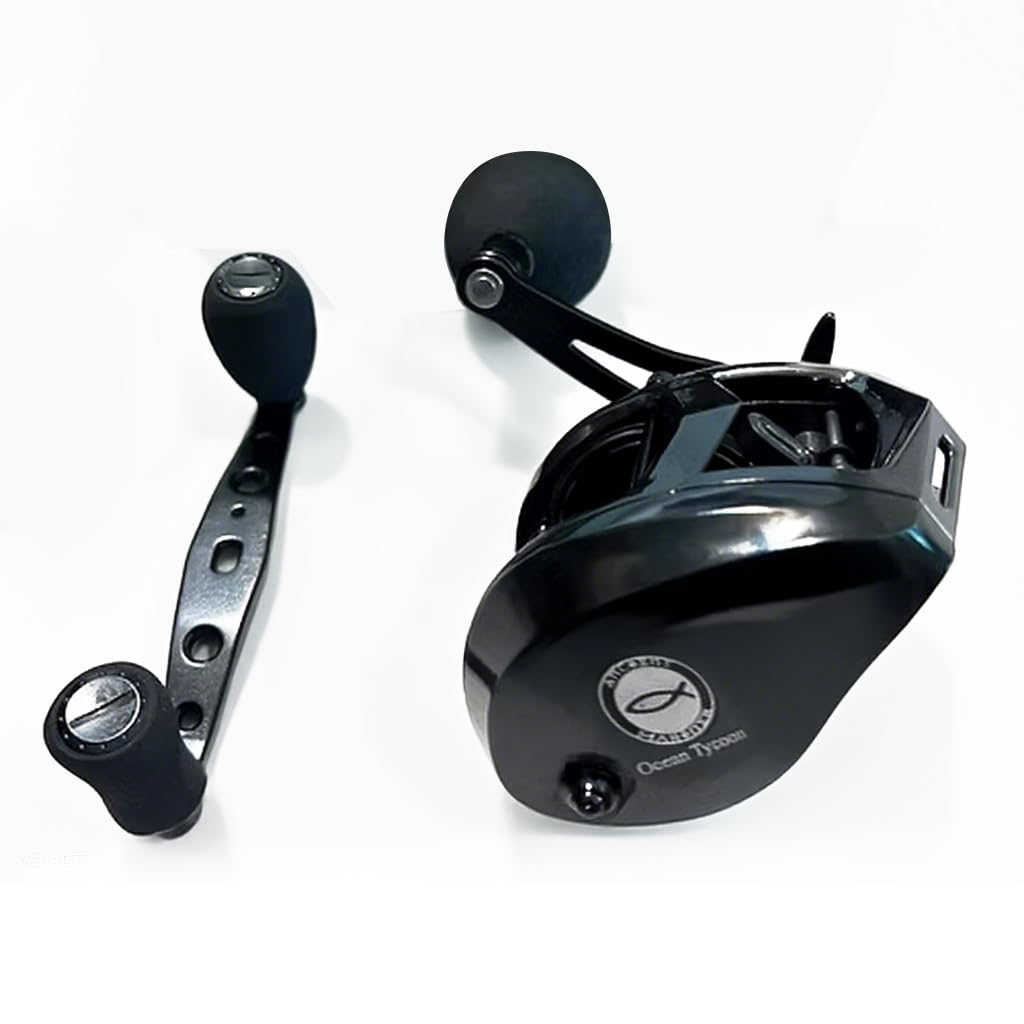 Amazon.com : ANCIENT MARINER Ocean Tycoon Low Profile 300 Baitcasting Fishing Reels, Large Capacity Aluminum Reel, 6.3:1 Gear Ratio, 38LB Max Drag, Fishing Baitcasting Reel for Saltwater(Black Right) : Sports & Outdoors