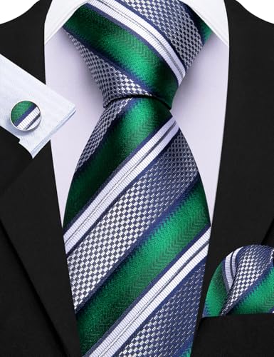 Image of Barry.Wang Men 6PCS Tie Silk Gift Necktie Clip Woven Tie Sets Party | Men Tie Classic Silk Gift Necktie With Tie Clip Jacquard Woven Neck Ties 6PCS Formal Wedding
