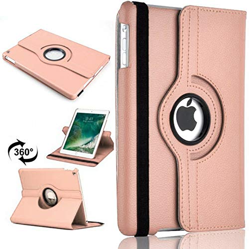 Leather Rotate 360° Stand Case For Apple iPad Air 3 2019 and iPad Pro 10.5 2017 GENERATION A1701 A1709 (ROSE GOLD)