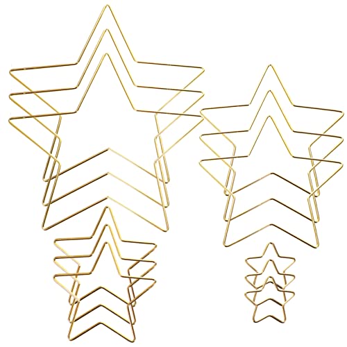 12Pcs Star Shaped Dream Catcher Metal Hoops for DIY Crafts Wreath Making Sturdy Macrame Rings for Home Decor Wall Hangings for Creative Projects