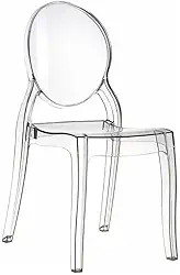 Loft7, Cadeira Elizabeth Em Policarbonato Com Encosto Sólido e Apoio Para Braço Ideal Cozinha Sala De Jantar Quarto Design Moderno, Transparente