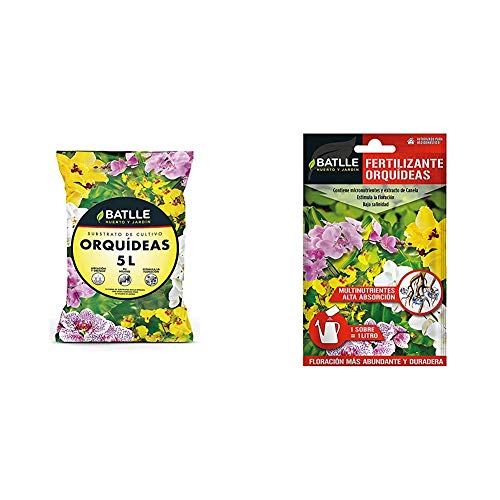 Sustratos - Sustrato Orquídeas 5l. - Batlle + Abonos - Fertilizante Orquideas sobre para 1L - Batlle