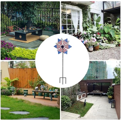 Toupies à vent de jardin extérieur grand modèle avec piquet métallique stable pour cour et balcon - 5
