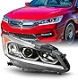 AKKON - Fits 2016-2017 Honda Accord EX EX-L SE Sport Halogen Type [LED DRL Models] Projector Chrome Headlight Passenger Right