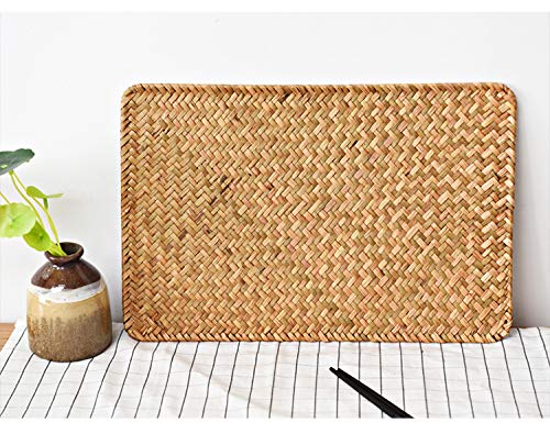Yangqihome 6 Pack Rectangular Woven Placemats, Rattan Wicker Table Mats thumb #3