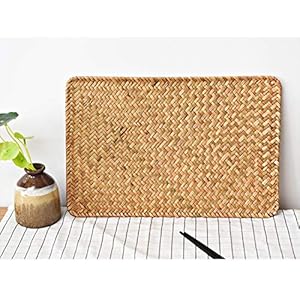 6 Pack Rectangular Woven Placemats, Rattan Wicker Table Mats, 17" x 12", Natural Seagrass Place Mats for Dining Table 6 Pack Rectangular Woven Placemats Rattan Wicker Table Mats 17 x 12 Natural Seagrass Place Mats for Dining Table