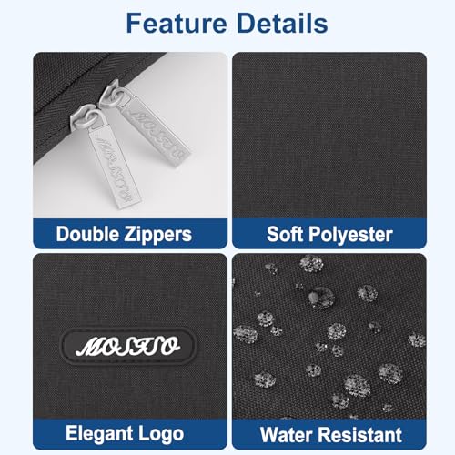 Image of MOSISO Laptop Case 15 inch, 15 inch Laptop Sleeve Compatible with MacBook Air 15 M4 A3241 M3 A3114 M2 A2941 2025 2024 2023,Dell XPS 15,Polyester Vertical Computer Sleeve Bag with Pocket, Black