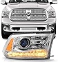 ACANII - For [Projector Style Type] 2013 2014 2015 Dodge Ram 1500 2500 w/Chrome Trim Headlight Headlamp Passenger Side
