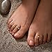 ADRAMATA Toe Rings for Women Gold Trendy 14K Gold Filled Toe Ring Set Thin Band Beach Foot Jewelry for Summer Open Adjustable Toe Ring 1mm 2mm 3mm