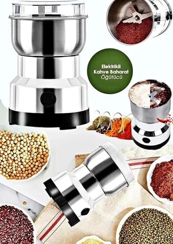 Cingözshop Mini Baharat Kahve Öğütücü Elektrikli Hızlı Öğütücü Çok İşlevli Parçalama Makinesi Kuru Tahıl Değirmeni Baharat Tohumları Pirinç Çekirdeği Çeşniler için - Görsel 2