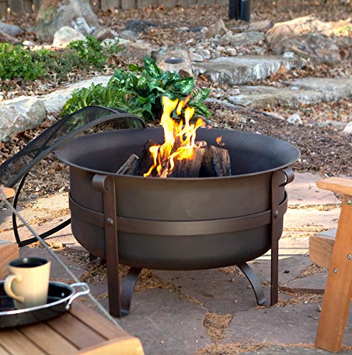 Red Ember Brockton Steel Cauldron Fire Pit with Free Cover Multicolor - AD452, 34 in.